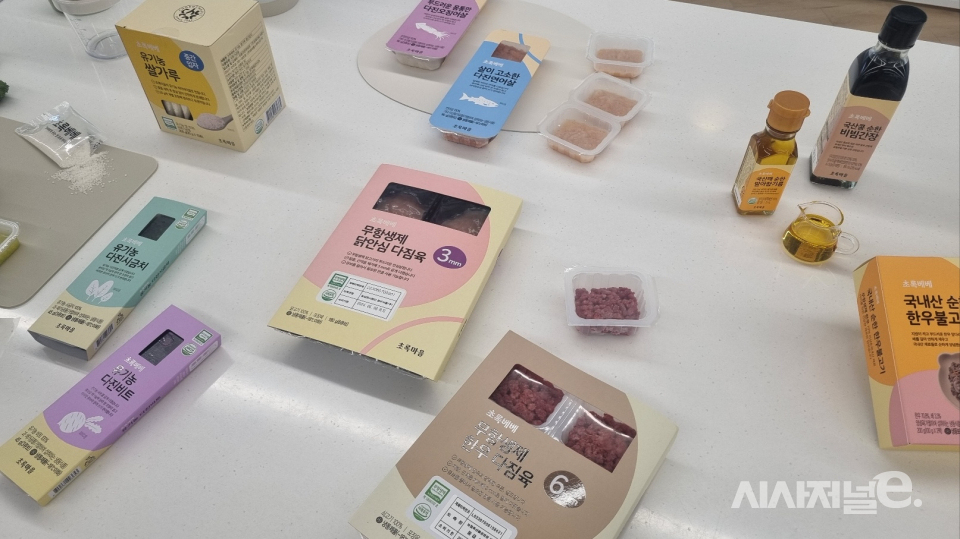 초록마을 초록베베 제품 중 일부. / 사진=한다원 기자