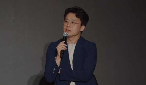 김일두 카카오브레인 대표가 8일 서울 강남구 서울 강남구 그랜드인터컨티넨탈 서울파르나스에서 열린 ‘넥스트 모빌리티: NEMO 2023’에서 토론을 하고 있다. / 사진 = 카카오모빌리티