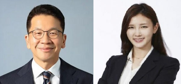 (왼쪽부터) 최창원 SK수펙스추구협의회 의장, 최윤정 SK바이오팜 신임 사업개발본부장. /사진=SK