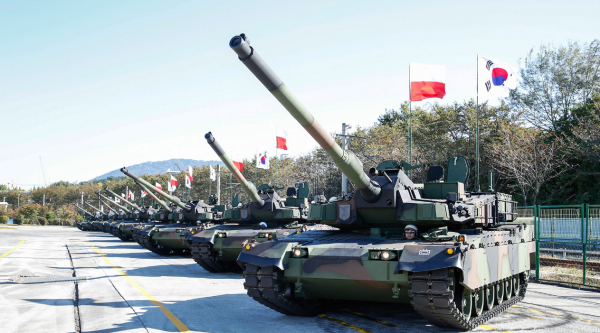 현대로템이 폴란드에 수출하는 K-2전차 모습. /사진=현대로템