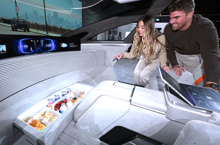 LG전자가 CES 2024에서 공개한 미래모빌리티 '알파블' 모습. / 사진=LG전자