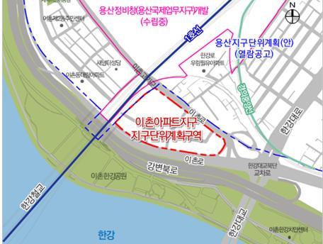 서울 용산구 이촌아파트지구 지구단위계획구역 위치도 / 자료=서울시