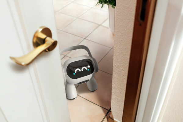 LG전자의 스마트홈 AI 에이전트가 방문 앞으로 마중나와 사용자를 반겨주고 있다. / 사진=LG전자