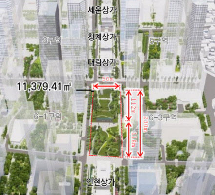 세운지구 중심축 도심공원 우선 추진 조감도  / 자료=서울시)