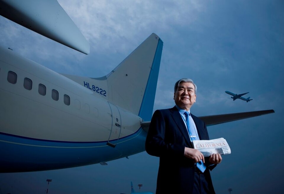 LA타임즈에 소개된 조양호 선대 회장. / 사진=한진그룹