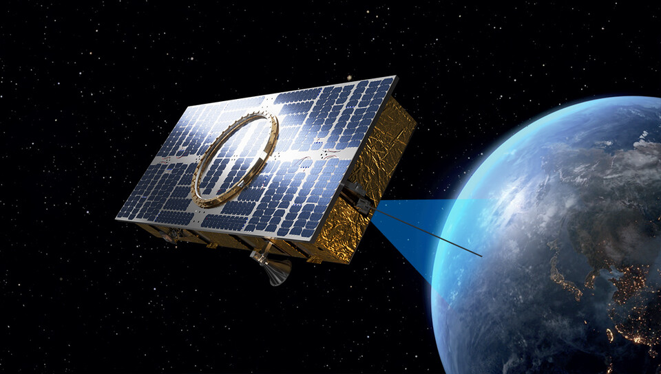 한화시스템의 소형 SAR 위성 이미지. / 사진=한화