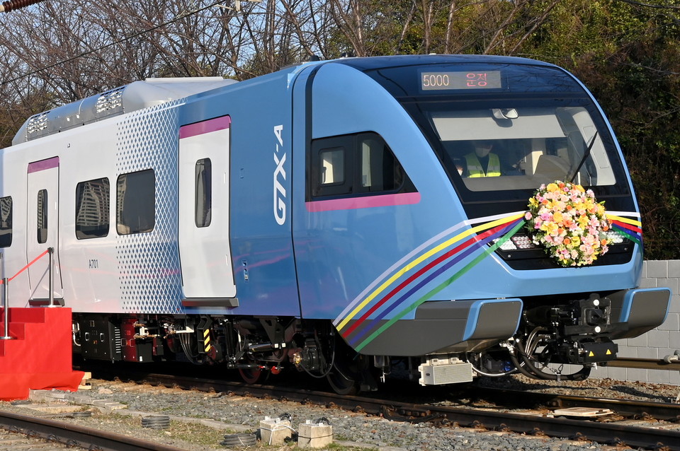 현대로템이 제작한 GTX-A 열차 모습. / 사진=현대로템