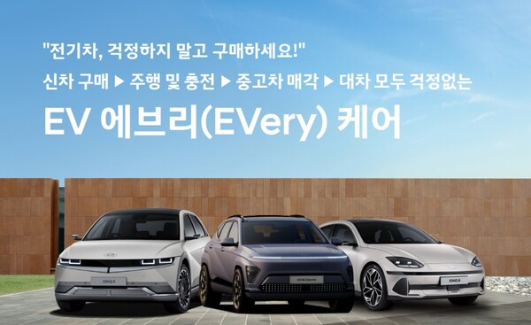 현대자동차가 전기차 구매를 유도하기 위해 마련한 혜택 EV 에브리케어를 안내하는 이미지. / 사진=현대자동차