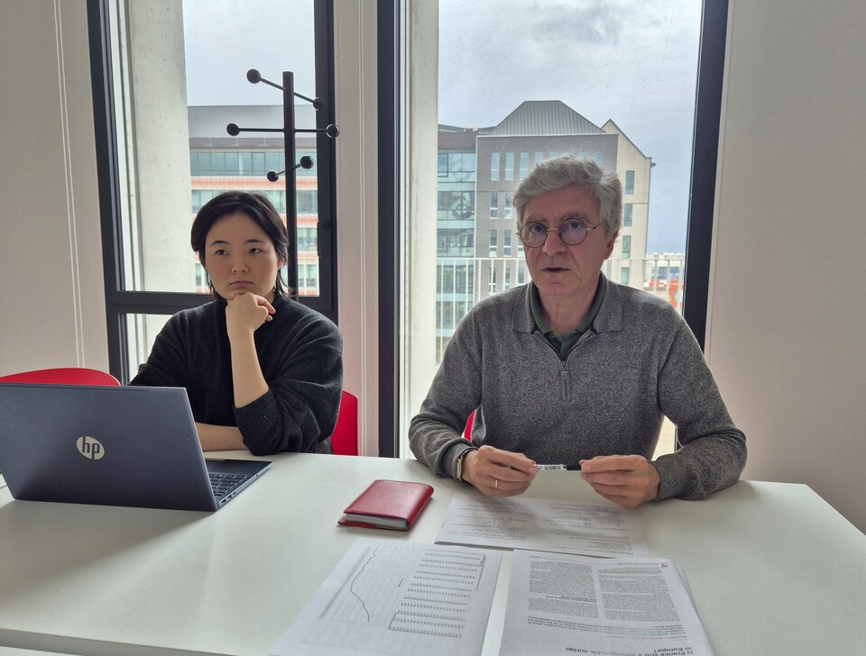 이정아 국립인구통계학연구소(INED) 한국인 연구원과 로랑 툴르몽 프랑스 책임연구원(사진 오른쪽). / 사진=최다은 기자