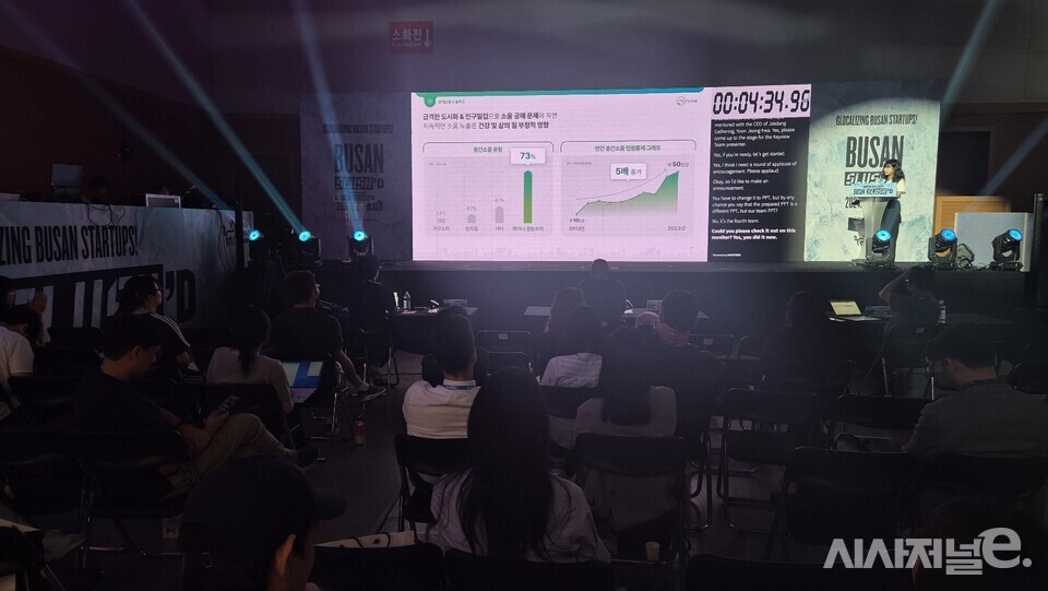 부산 벡스코에서 IR피칭이 이어지고 있다. / 사진=한다원 기자