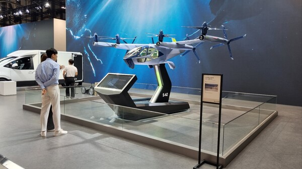 현대자동차 부스에 전시된 항공기체 S-A2. / 사진=최동훈 기자