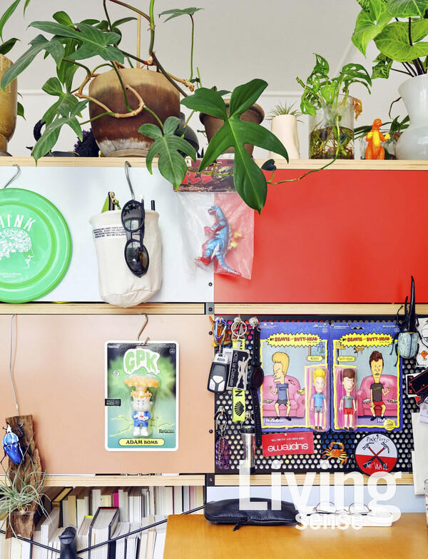 이민규 씨의 독특하면서도 발랄한 취향과 수집욕이 엿보이는 코너. 뜯지도 않은 채 패키지에 담긴 공룡 피규어가 눈에 띈다. 