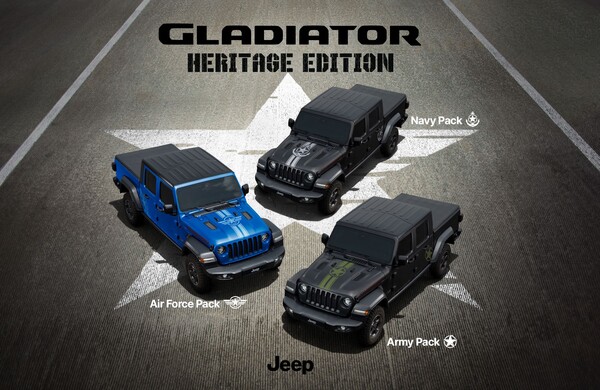 지프 코리아가 지난 15일 미군을 상징하는 디자인을 적용해 한국 전용 모델로 출시한 글래디에이터 헤리티지 에디션. / 사진=스텔란티스 코리아
