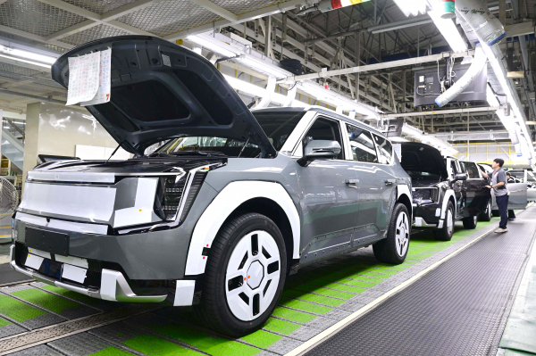 기아 오토랜드 광명 1공장에서 기아 전기차 EV9이 양산되고 있다. / 사진=기아