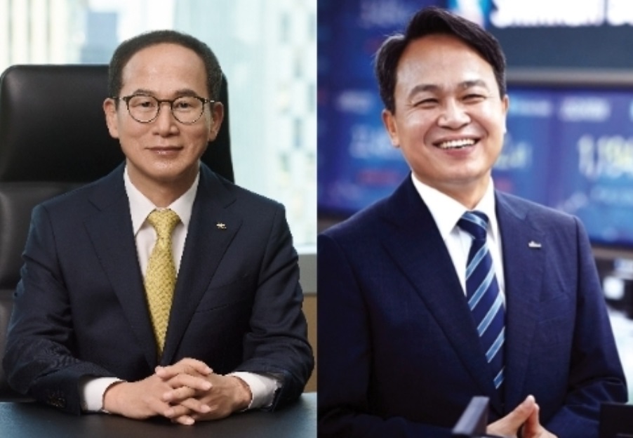 양종희 KB금융지주 회장(왼쪽)과 진옥동 신한금융지주 회장(오른쪽)