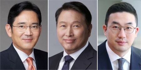 이재용 삼성전자 회장, 최태원 SK그룹 회장, 구광모 LG그룹 회장이 내달 윤석열 대통령의 체코 방문에 경제사절단으로 동행하는 것으로 알려졌다. (왼쪽부터) 이재용 삼성전자 회장, 최태원 SK그룹 회장, 구광모 LG그룹 회장. / 사진 = 각 사
