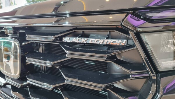 올 뉴 파일럿 블랙 에디션 전면부 그릴에 부착된 레터링. / 사진=최동훈 기자