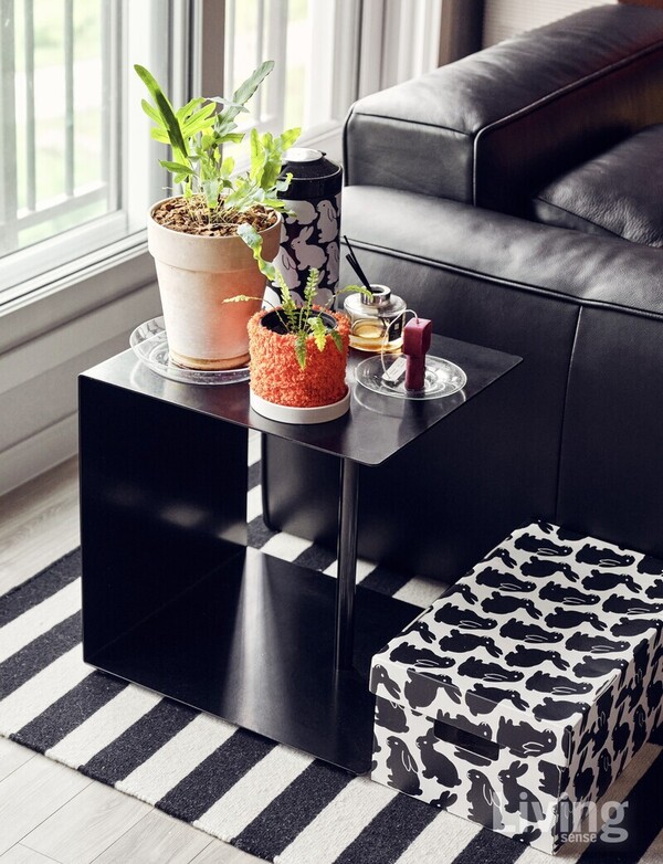 같은 컬러 내에서도 패턴과 질감을 다양하게 연출하면 재미있게 공간을 완성할 수 있다.