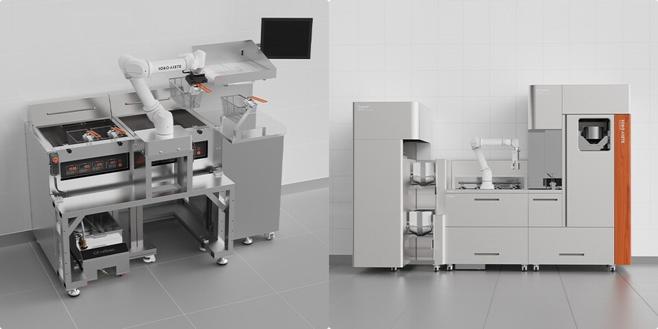 로보아르테의 튀김 로봇과 전자동 치킨