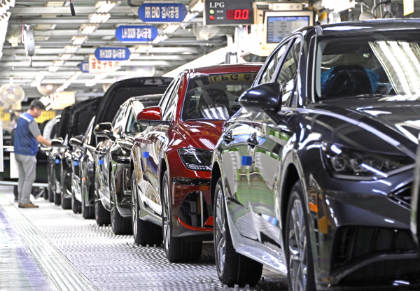 현대자동차 아산공장에서 아이오닉6와 그랜저, 쏘나타가 제작되고 있다. / 사진=현대자동차