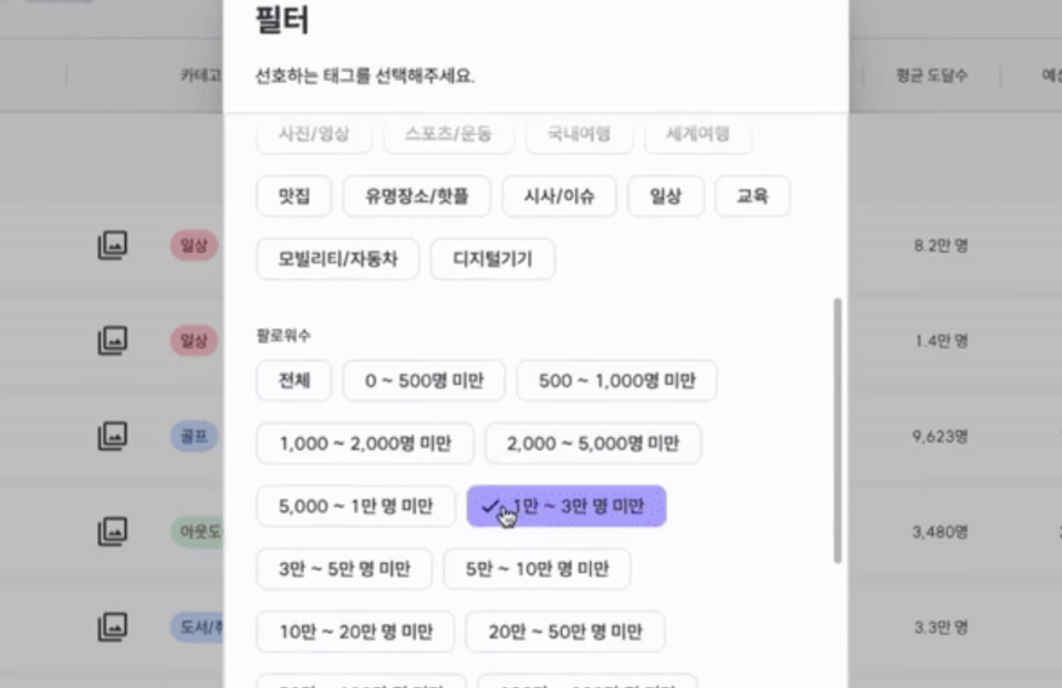 ‘피처링’의 인플루언서 찾기 서비스. /사진=피처링 제공