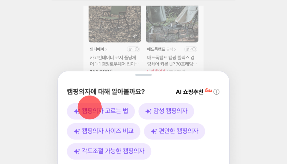 AI쇼핑 추천 베타 AI 넛지 추천 예시. / 사진=네이버