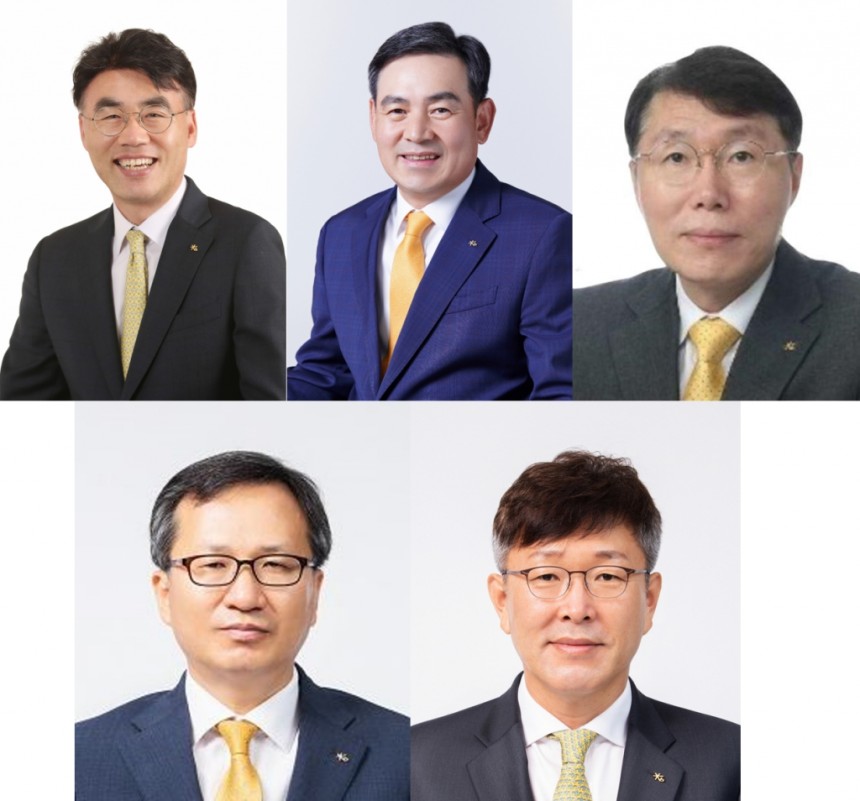 (왼쪽 위부터 시계방향으로) 이홍구, 김성현, 김재관, 정문철, 박찬용/사진=KB금융지주