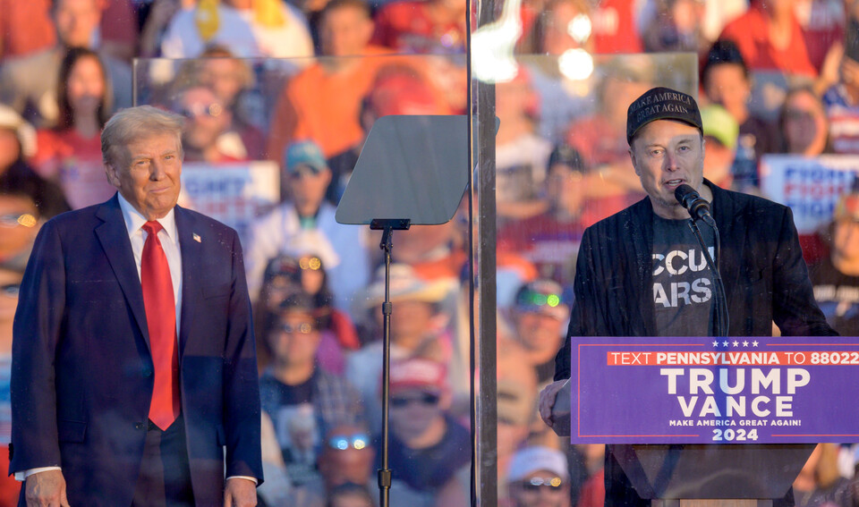 미국 도널드 트럼프 당선인과 일론 머스크 테슬라 CEO. / 사진=연합뉴스