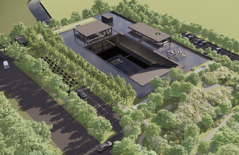 교촌의 발효감각 복합 플랫폼 조성사업 현장 조감도 및 내부 공간 구성안. / 사진=교촌