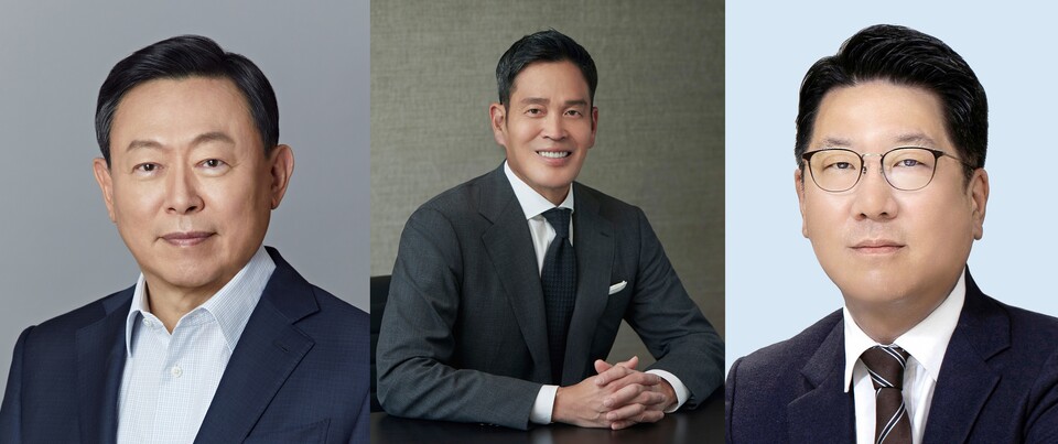 왼쪽부터 신동빈 롯데 회장, 정용진 신세계그룹 회장, 정지선 현대백화점그룹 회장. / 사진=각 사