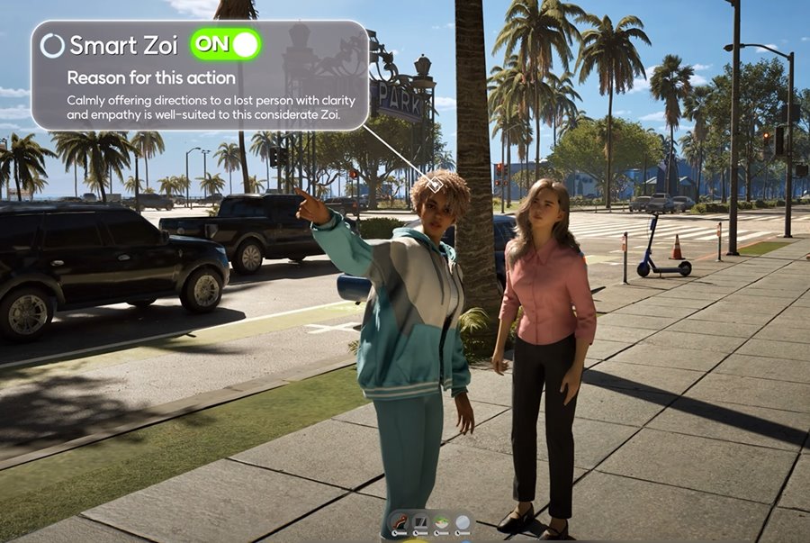 AI 상호작용 기능을 활성화하자 길 잃은 캐릭터에게 다가가 길을 안내해주는 CPC 모습 / 이미지=엔비디아 지포스 유튜브 '인조이' 공식 영상