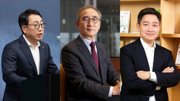 왼쪽부터 유영상 SK텔레콤 대표이사 사장, 김영섭 KT 대표이사 사장, 홍범식 LG유플러스 대표이사 사장 / 사진 = 각사
