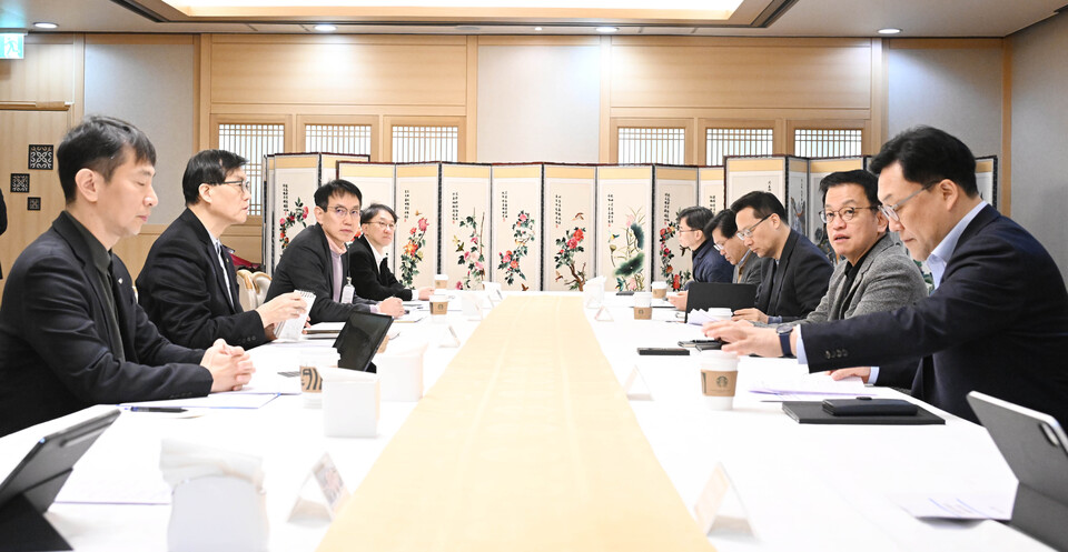 30일 최상목 대통령 권한대행 부총리 겸 기획재정부 장관, 이창용 한국은행 총재, 김병환 금융위원장, 이복현 금융감독원장은 정부서울청사에서 거시경제 금융현안 간담회를 개최했다. /사진=연합뉴스