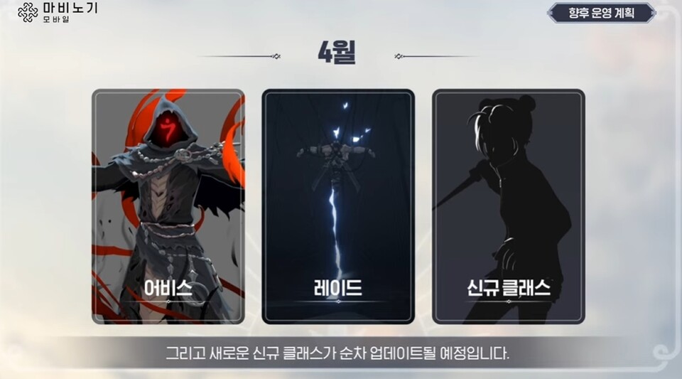 4월 업데이트 계획 / 이미지=마비노기 모바일 출시 온라인 쇼케이스