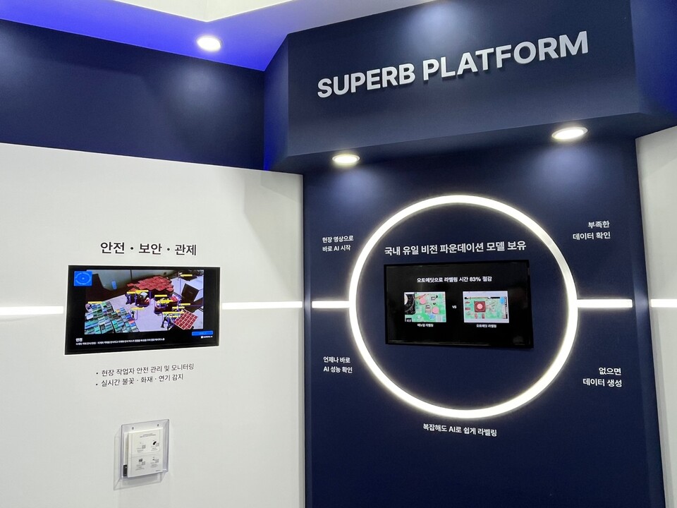 비전 AI 에이전트와 디지털 트윈의 결합한 슈퍼브에이아이의 산업 현장 관리 솔루션. /사진=이창원 기자