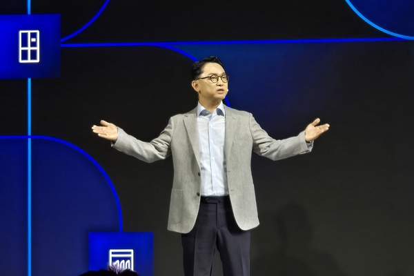 문종승 삼성전자 DA사업부 개발팀장(부사장)이 28일 서울 광진구에서 열린 ‘웰컴 투 비스포크 AI’ 미디어 행사에서 발표하고 있다. / 사진=고명훈 기자