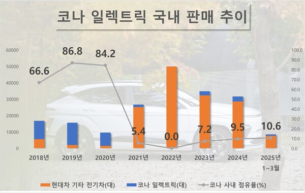 코나 일렉트릭 판매 추이. 현대차 기타 전기차 판매실적에 제네시스 모델 포함, 소상용차는 제외. / 자료=현대차