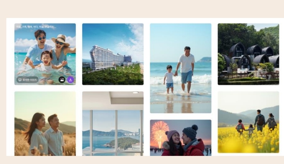 야놀자가 생성형AI로 만든 다양한 컨셉의 여행 이미지 / 자료 = 야놀자