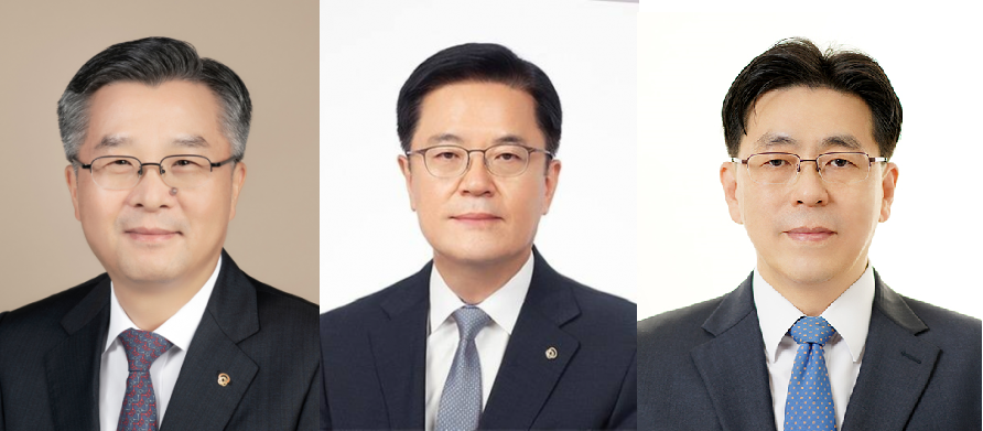 (왼쪽부터) 권혁웅 한화생명 각자대표 내정자, 이경근 한화생명 각자대표 내정자, 임석현 한화생명 전략기획집행자 전무 / 사진=한화생명