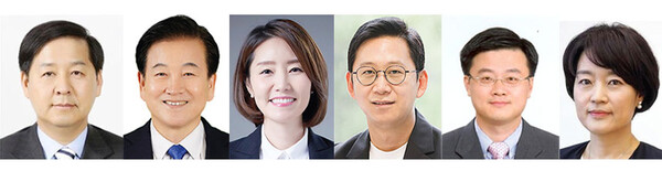 (왼쪽부터)구윤철, 정동영, 강선우, 배경훈, 김정관, 한성숙 장관 후보자. / 사진=업계 취합