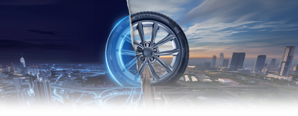 넥센타이어의 내연기관차, 전기차 공용 타이어 제품을 홍보하기 위해 제작된 이미지. / 사진=넥센타이어 공식 홈페이지 캡처