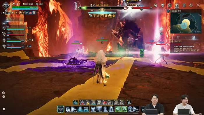 범위 공격을 수동 조작으로 피해야 하는 아이온2 시연 화면. / 이미지='아이온투나잇' 방송