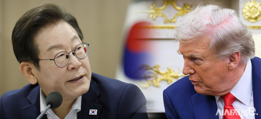 이재명 대통령(왼쪽)과 트럼프 미국 대통령. / 이미지=정승아 디자이너