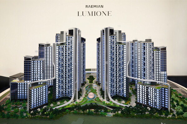 삼성물산 홍보관에 설치된 래미안 루미원 모형. / 사진=삼성물산