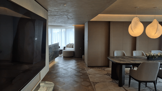 프레지덴셜 스위트룸의 거실. / 사진=한다원 기자