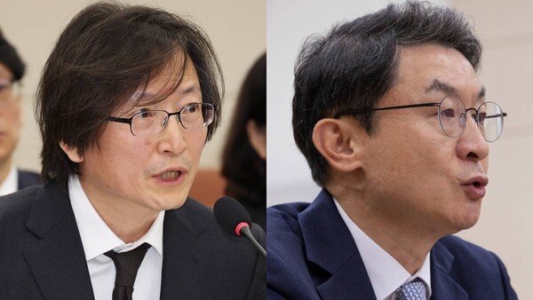 주병기 공정거래위원회 위원장(왼쪽)과 이억원 금융위원회 위원장 / 사진 = 연합뉴스