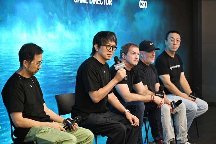 15일 동대문 젠지 GGX에서 열린 기자간담회에서 정우용 드림에이지 대표가 발언하고 있다. / 사진=드림에이지