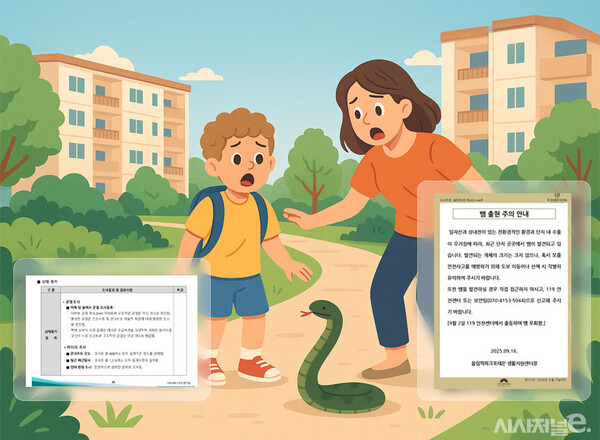 올림픽파크포레온이 정밀안전진단 중간결과로 한시름 놓은지 얼마 지나지 않아, 이번에는 뱀 출현으로 안전에 각별히 주의를 기울이는 모습이다. / 이미지=정승아 디자이너