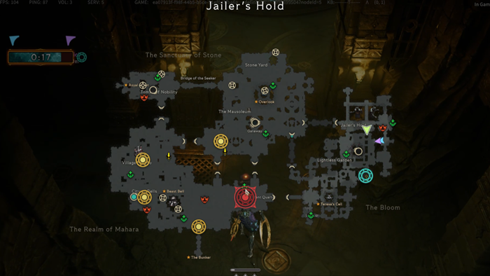 지도를 살펴보면, 전투 구역과 다음 층으로 전이되는 '비콘' 구역 상황을 파악할 수 있다. / 이미지=드림에이지