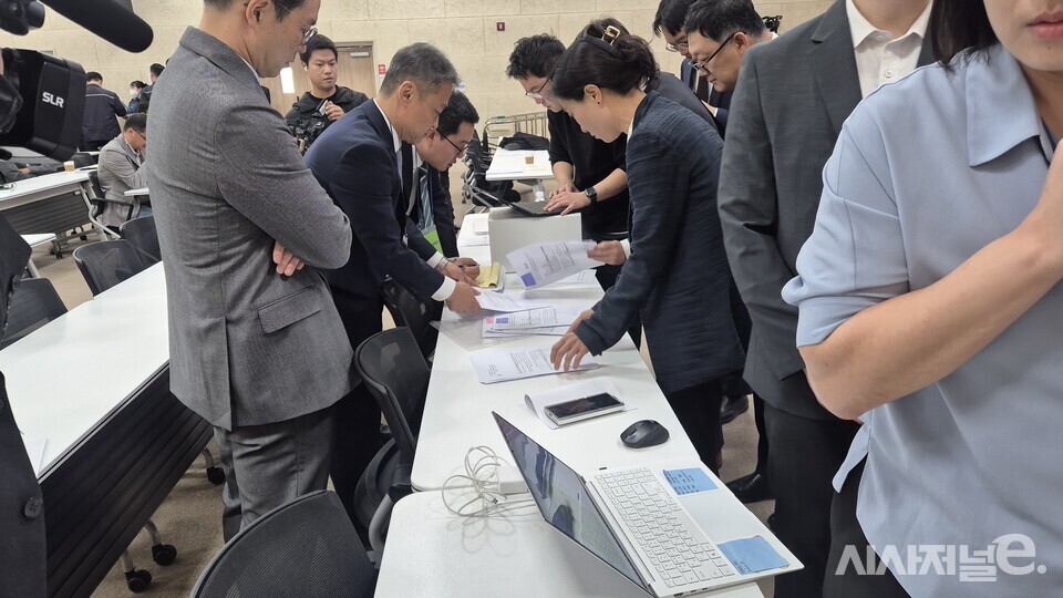 콜마비앤에이치 임시 주총 전 모습. / 사진=한다원 기자